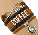 Infinity Coffee Charm Bracelet